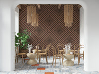 Terra Lines decor, striking wall mural, balanced composition, inviting space.