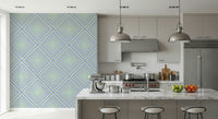 Chevron Dreams wallpaper mural fresh geometric mint lavender pattern.