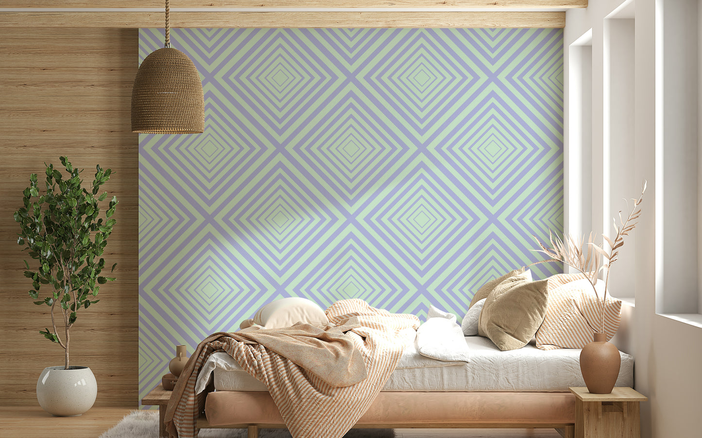 Artistic slanted lines artwork Chevron Dreams clean symmetrical design.