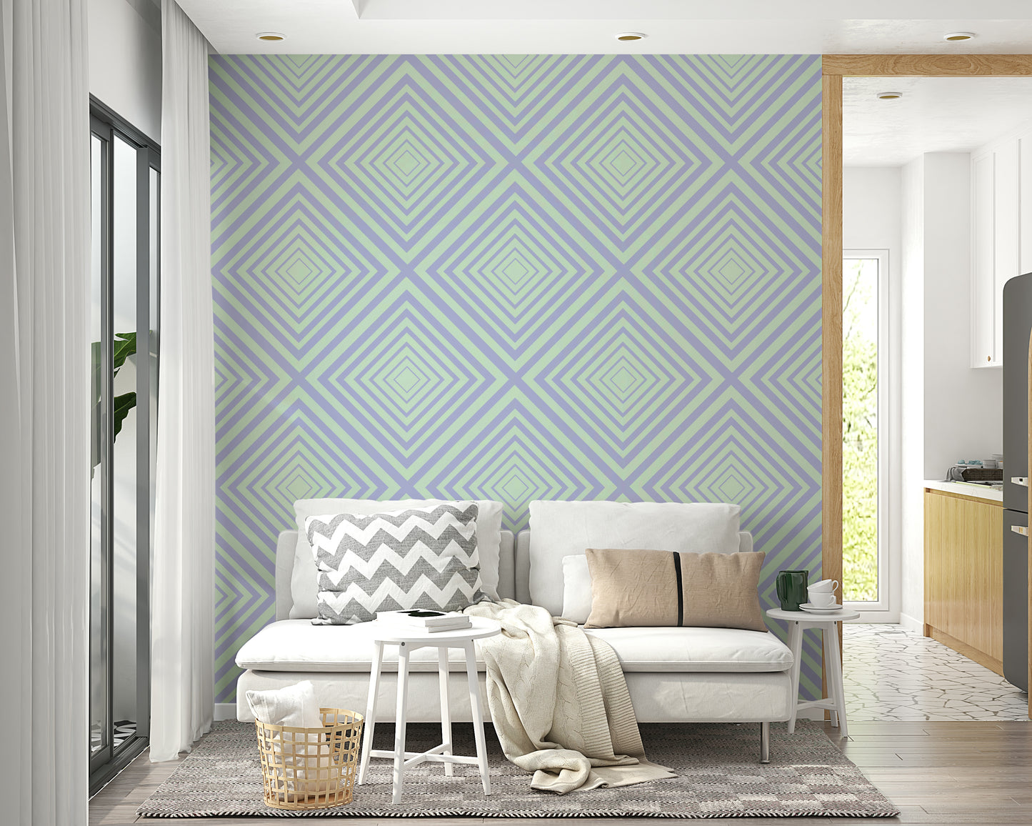 Chevron Dreams sophisticated patterned wallpaper for walls light hues.