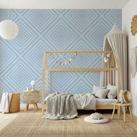 Angles of Azure sophisticated patterned wallpaper for walls light.