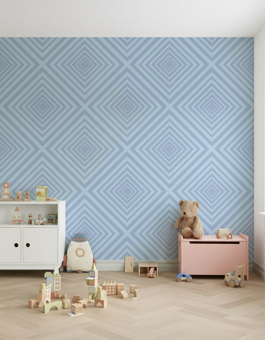 Serene Angles of Azure modern wallcovering subtle aesthetic.