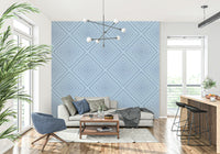 Azure angles wallpaper mural geometric design crisp pattern.