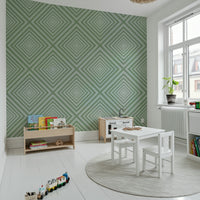 Soft Geometric wallpaper muted light green diagonal stripe visual.
