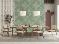 Stylish Geometric vertical zig-zag wallpaper chic interior styling.