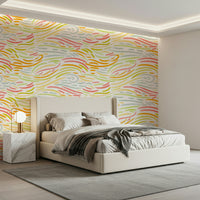 Abstract watercolor lines of Colorful Strokes wallpaper design.