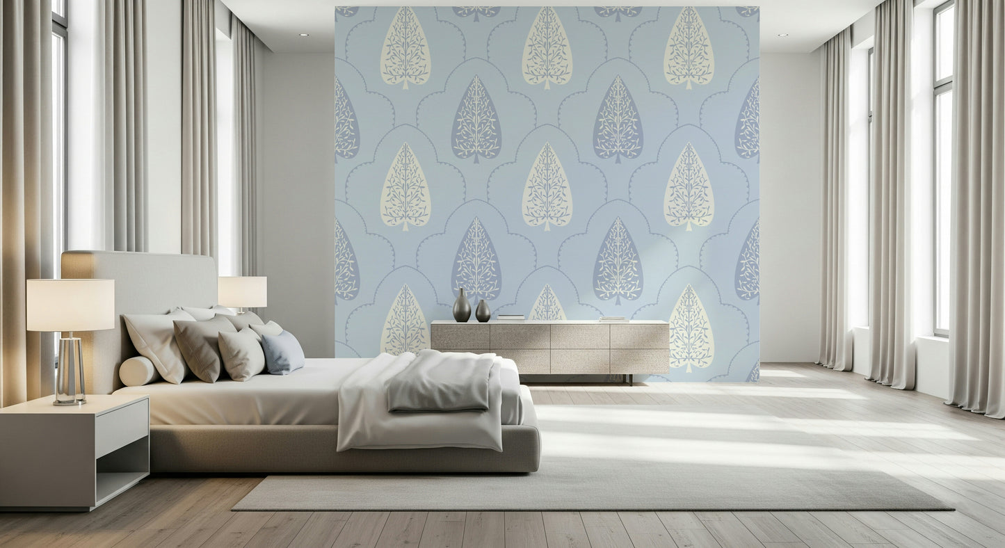 Elegant branch motif wall mural, Arbor Branch Harmony, classic decorative texture.