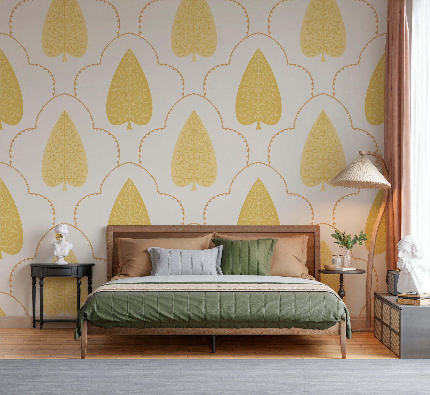 Elegant traditional motif wallpaper, refined decorative detail, Golden Branch.