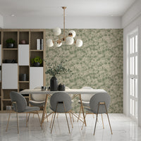 Blurred botanical composition on Painterly Soft Blossom Wallpaper mural.