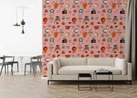 Soft Rose Ground, Kitsch Pink Decorative Wall Mural Backdrop.