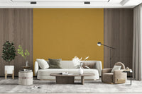 Saffron yellow fabric effect wall mural art, dusty gold coloration.