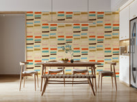 Cool wallpaper for walls featuring asymmetrical mid block arrangement on tan.