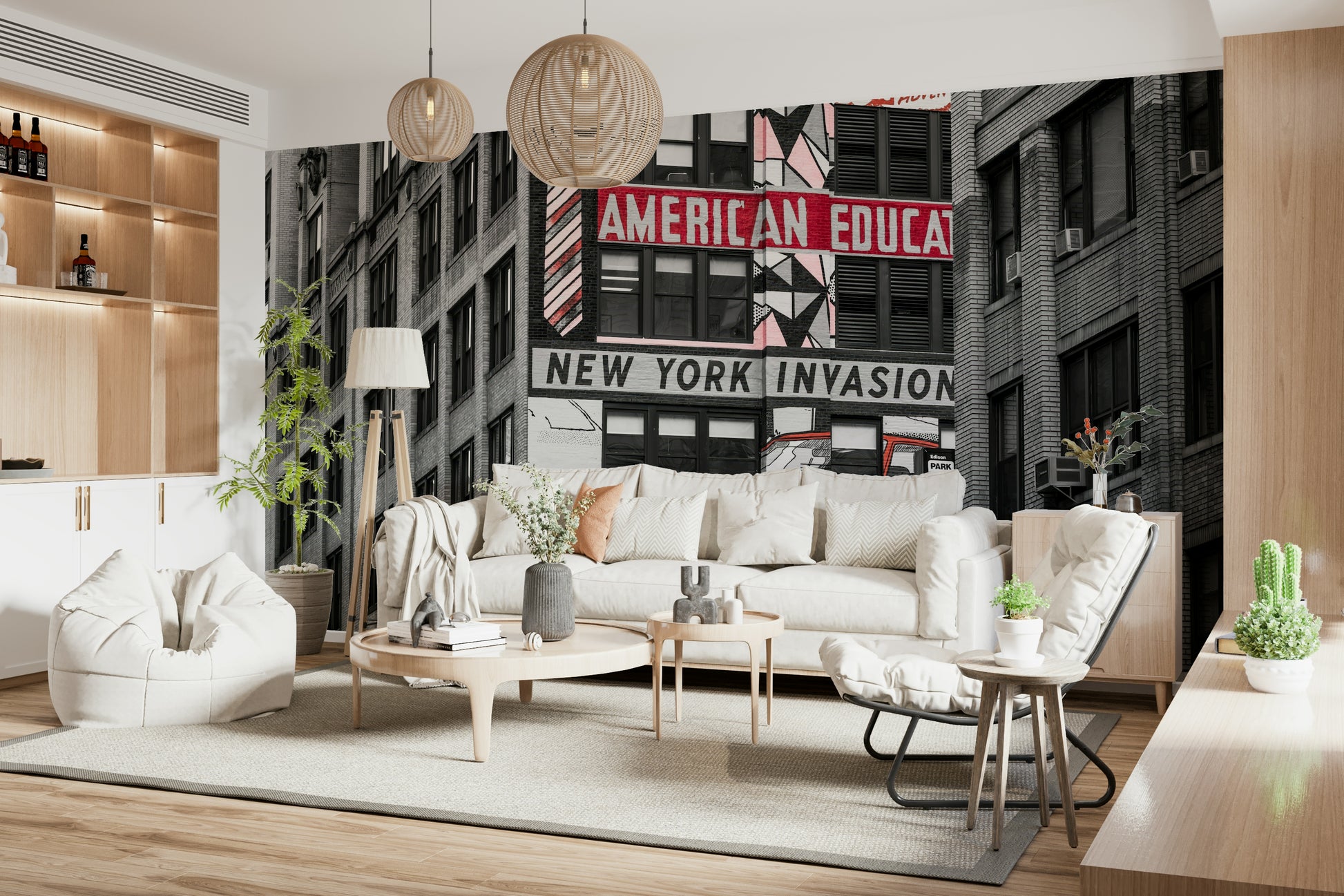 Vibrant street art photograph, Park Fast sign visible, edgy wall mural piece.