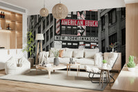 Vibrant street art photograph, Park Fast sign visible, edgy wall mural piece.