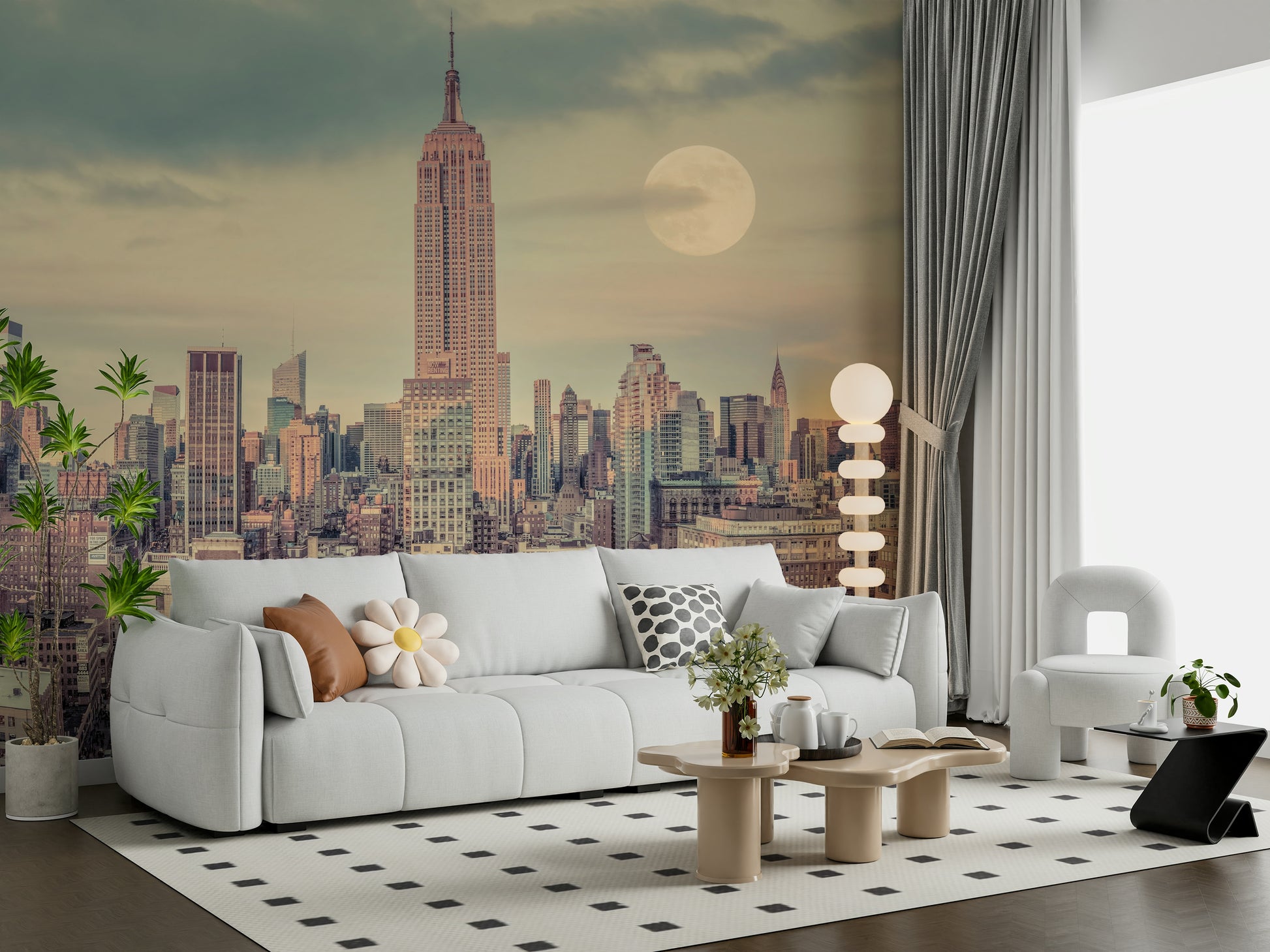 Panoramic Manhattan Skyline mural for walls, capturing incredible scale.