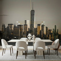 Cityscape Glow mural for walls, illuminating room ambiance vividly.