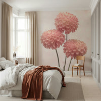 Softly focused Elegant Contrasts flower art decorative vinyl wallpaper.