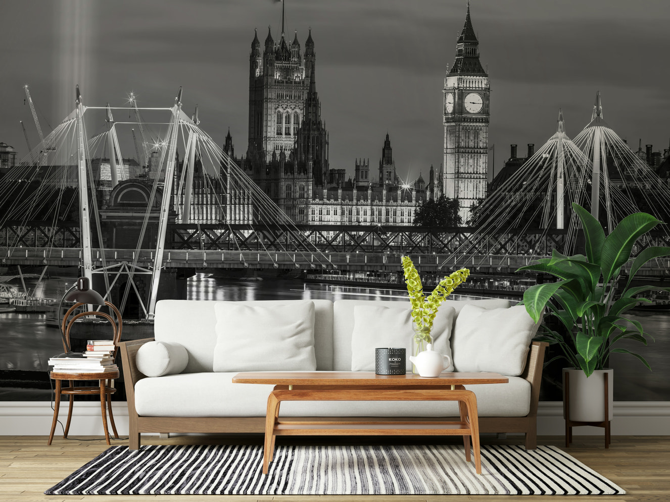 London's Monochrome Majesty Wall Mural