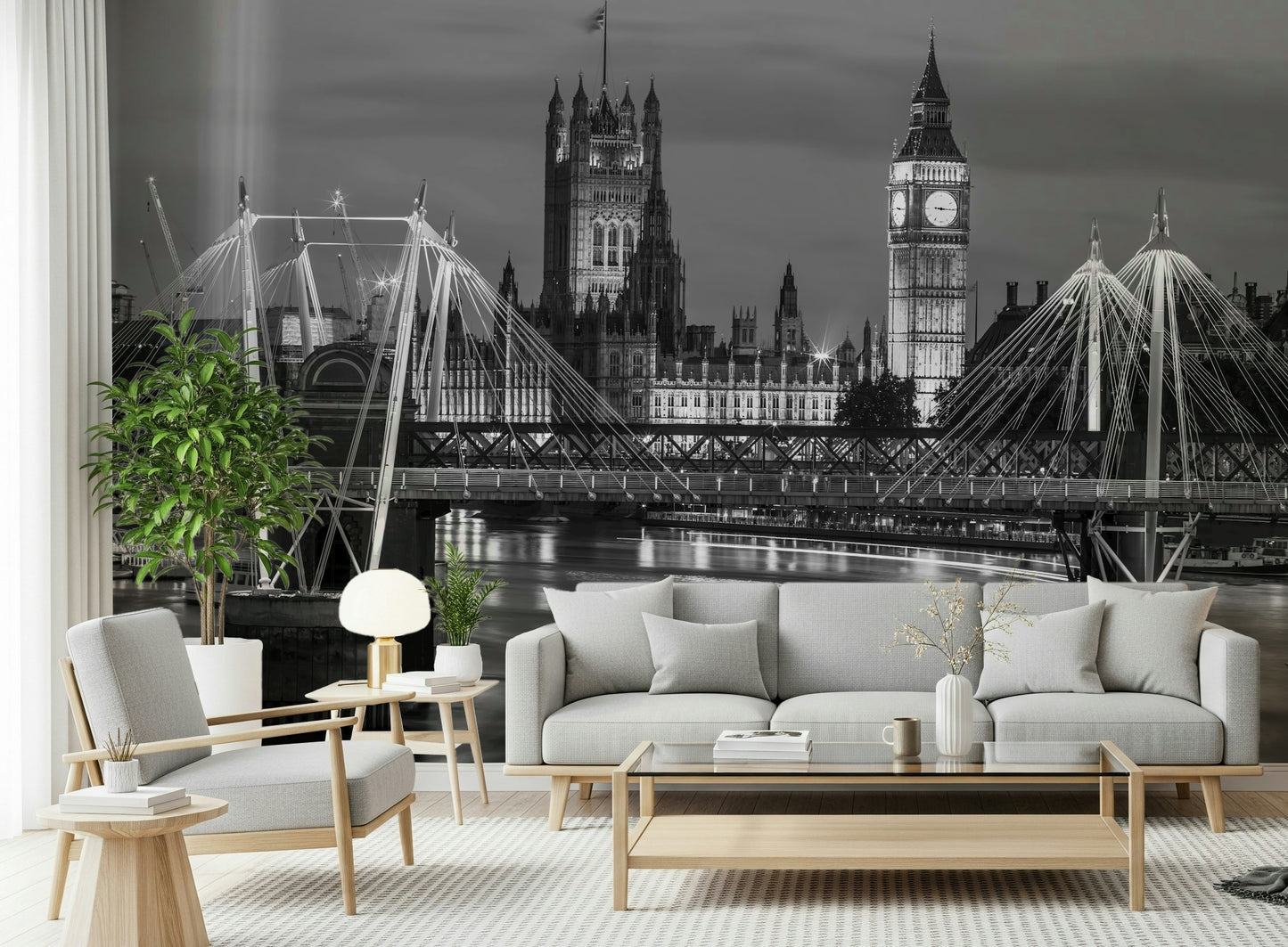 London's Monochrome Majesty Wall Mural