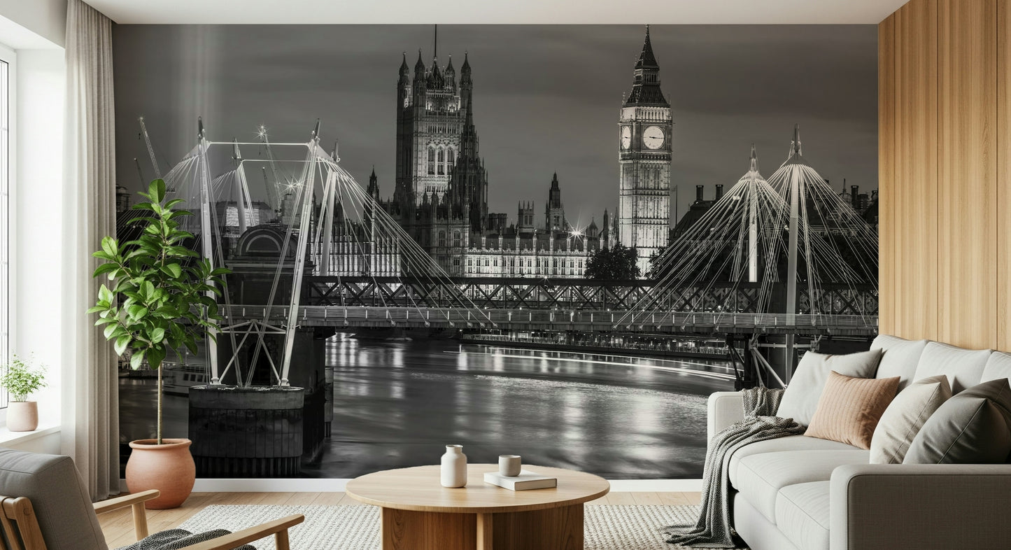 London's Monochrome Majesty Wall Mural