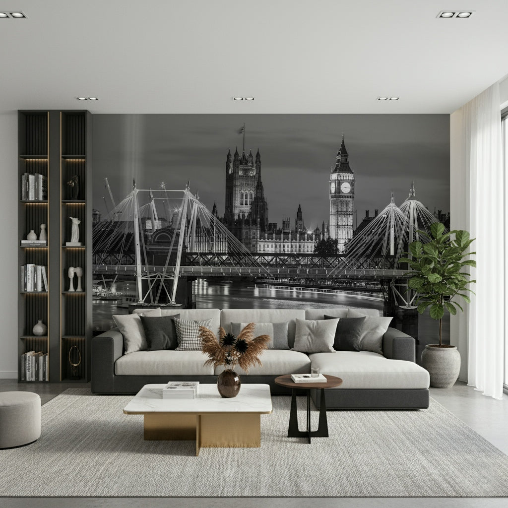 London's Monochrome Majesty Wall Mural