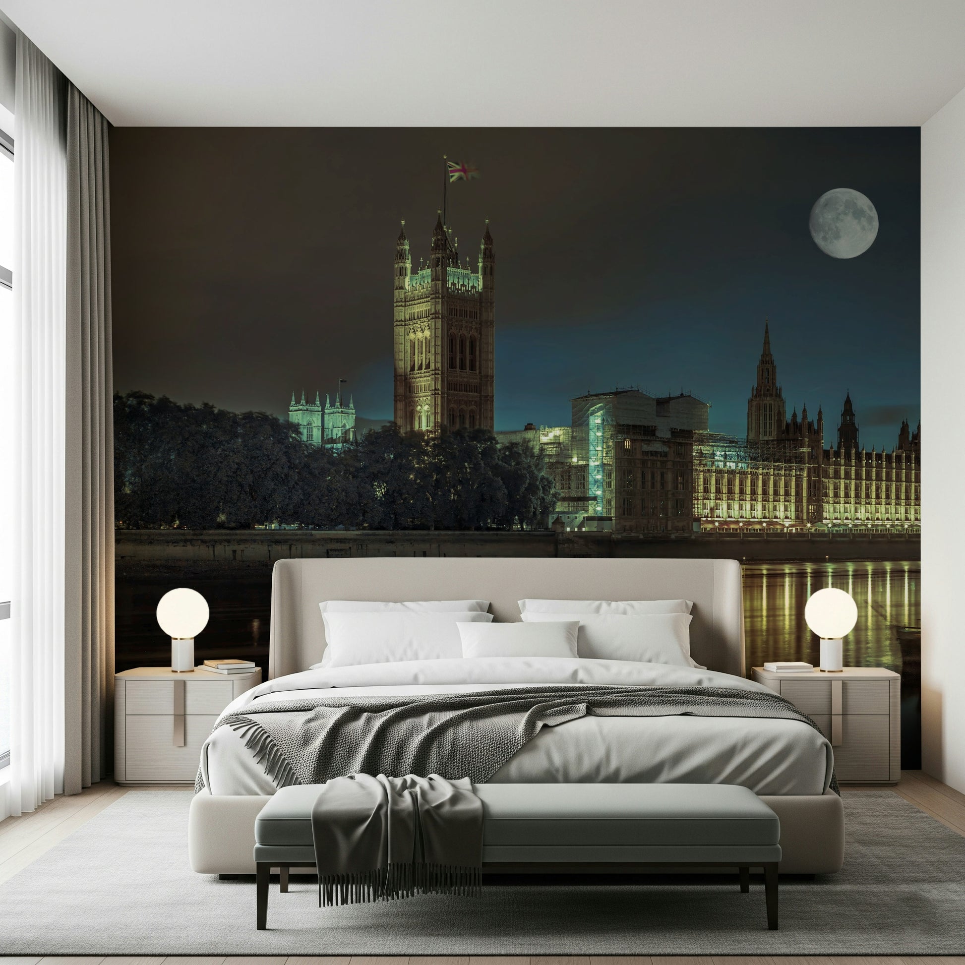 Surreal Westminster Abby wallpaper, unusual cityscape.
