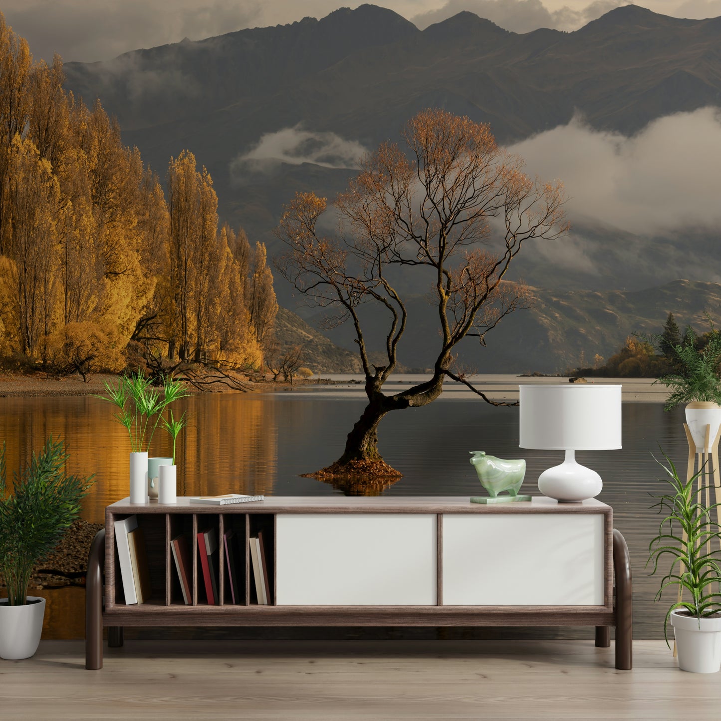 Autumn's Reflection Woodland Wall Mural