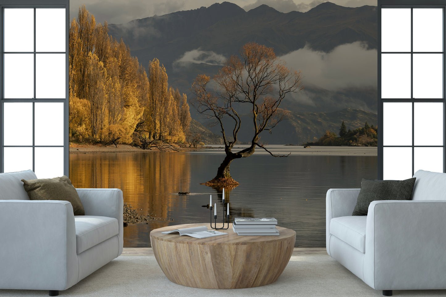 Autumn's Reflection Woodland Wall Mural