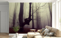 Captivating Gothic forest design, misty woods, spooky home decor.