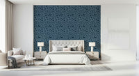 Wall mural Blue Scandinavian, charming motif, decorative twigs.