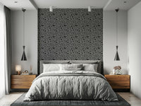 Wall mural Gray Scandinavian, charming pattern, delicate berries.