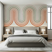 Groovy Archway mural, perfect wallpaper for a warm, inviting room.