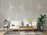 Monochrome Arched Simplicity wall mural. Crisp repeat motif on light ground. Amazing look.