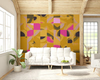 Peel and stick Mosaic Brushstrokes Abstract, quirky geometric art, dapper.