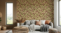 Subtle Faded Floral style, historical colors sophisticated room mural.
