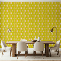 Retro kinetic rhombus Lemon Rhombus wall mural surface.