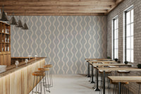 Grey Subtle Serenity wallcovering, contemporary wave pattern, serene.
