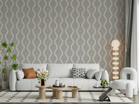Sophisticated wall mural, light grey fabric look, beautiful movement.