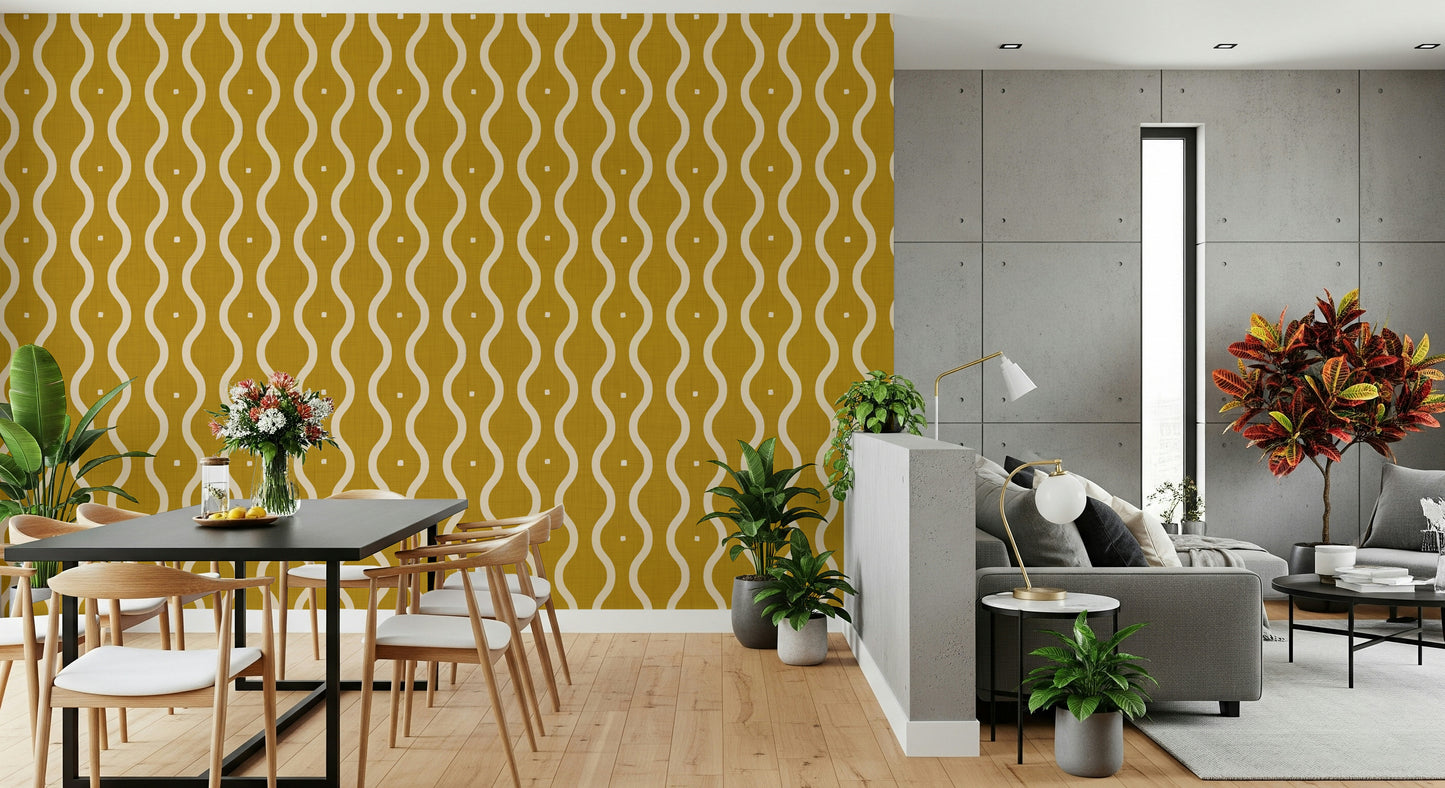 Designer wallpaper for walls, gentle movement, warm neutral tones.