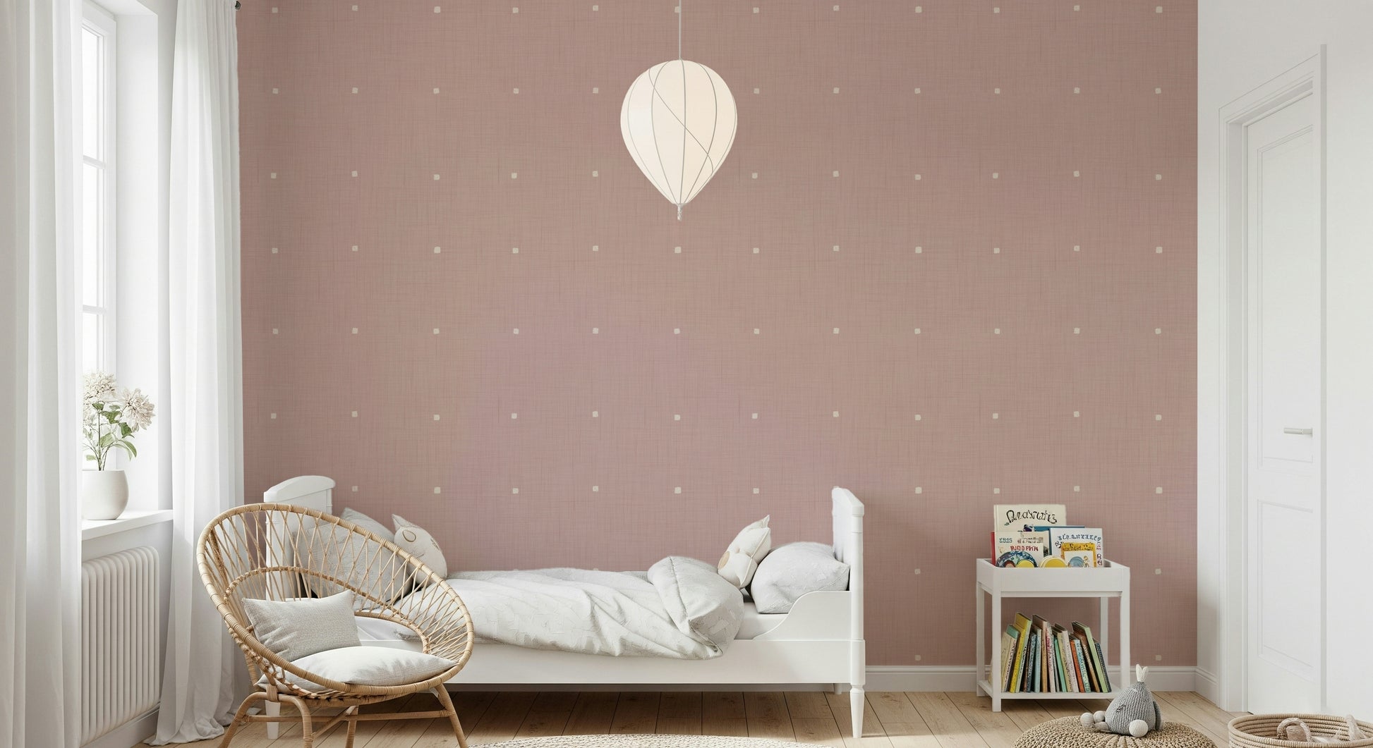Dusty Rose Grid vinyl wall mural artistic abstract backdrop soft pink pigment