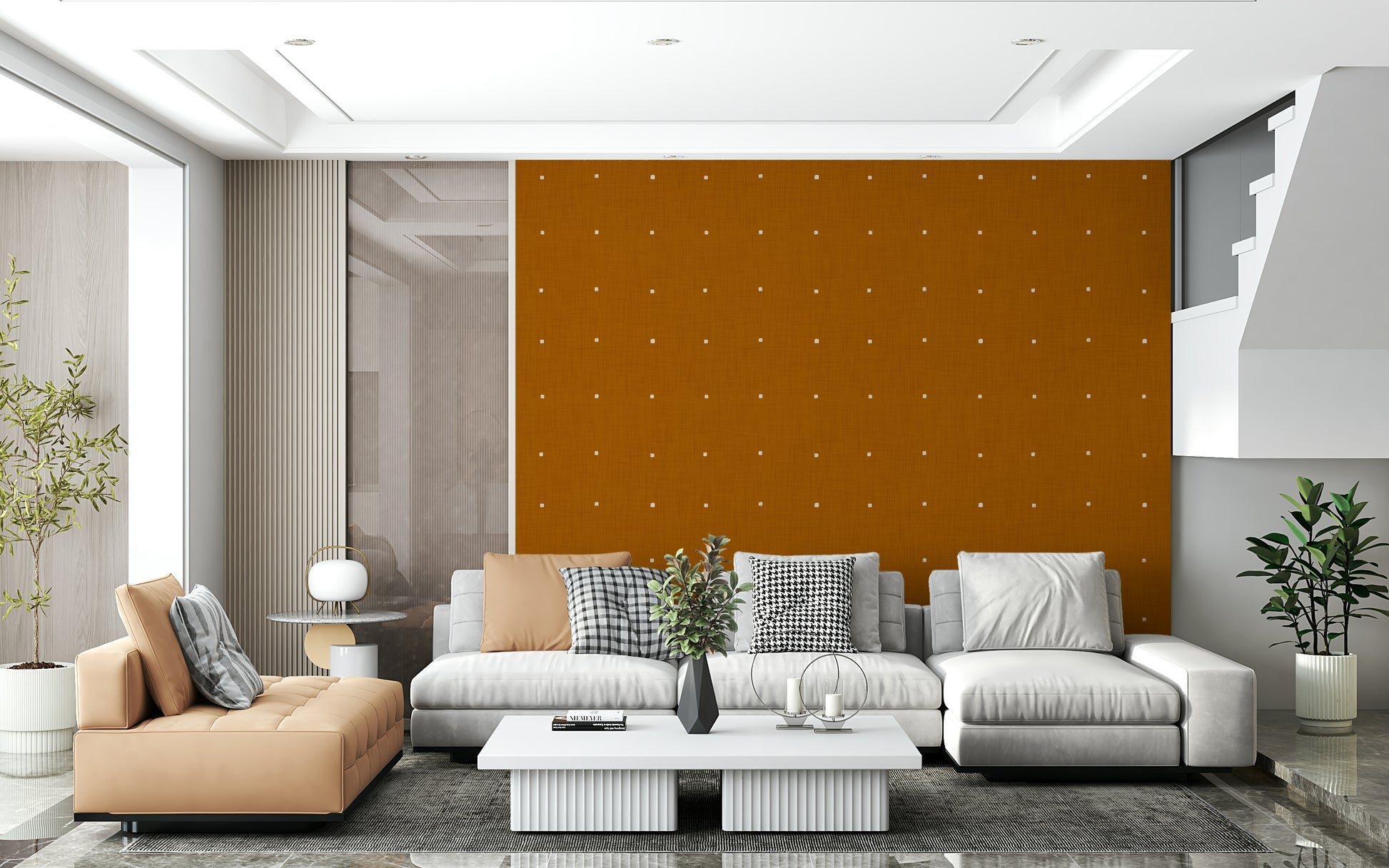 Minimalist clay effect Terracotta Texture removable wallpaper off white speckles