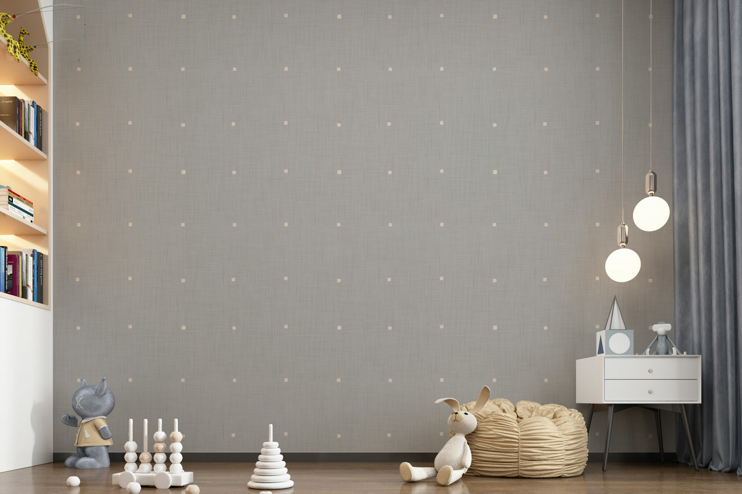 Light grey hue Subtle Squares Light Grey wallpaper for walls Scandinavian chic pattern