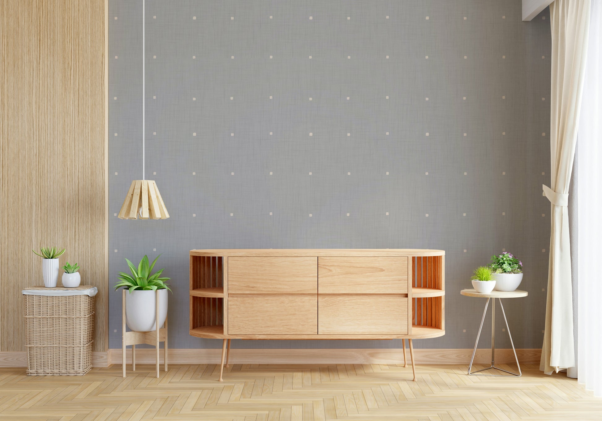 Subtle Squares Light Grey peel stick wallpaper sparse square grid office decor