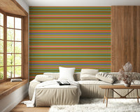 Playtime Stripes design, pink green purple orange colors, lively pattern repeat.