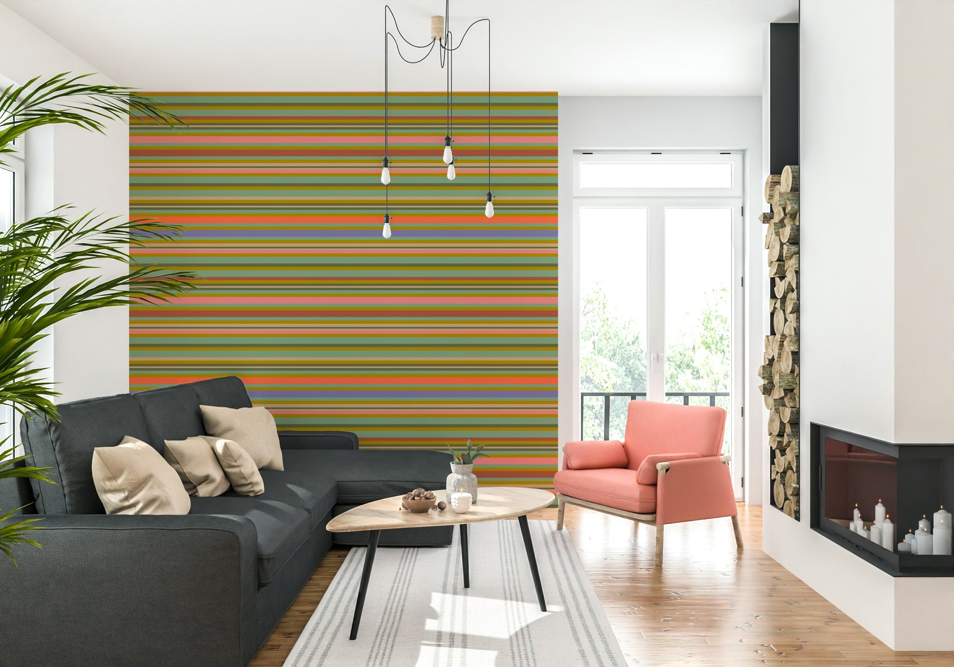 Playtime Stripes art print, precise color blocking, appealing graphic element.