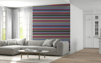 Vibrant Horizontal Classic Striped wall covering, eclectic style, easy decor.
