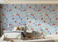 Charming Lucky Charm kitchen wallpaper with vibrant fruit motifs.