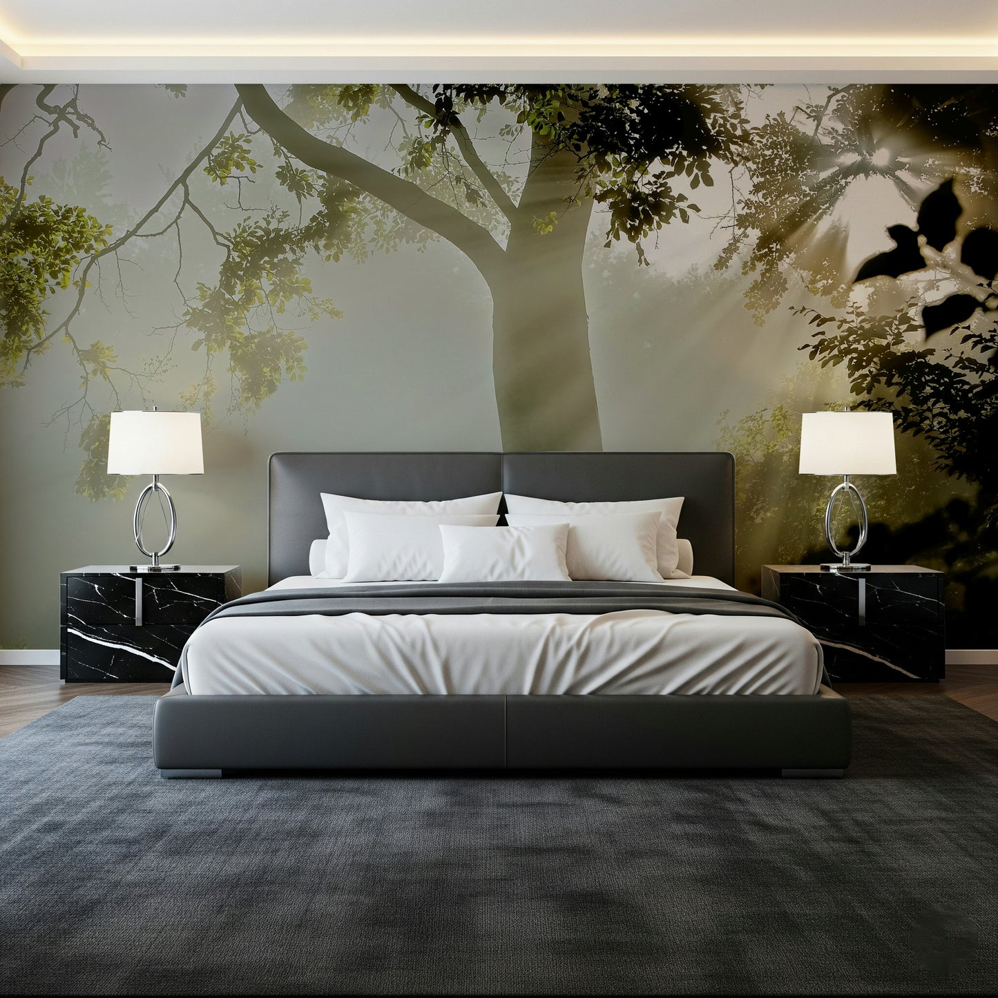 Custom wall mural Forest Serenity, magical woodland, breathtaking outdoor image.