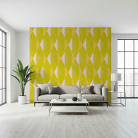 Captivating bold geometric Lemon Rhombus office mural.