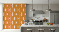 Amber Echoes striking geometric wallpaper mural for walls.